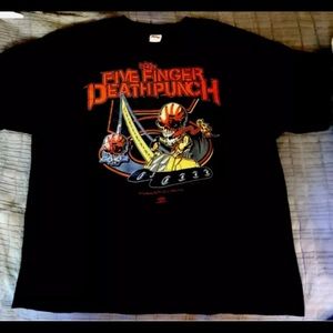 Five Finger Death Punch Tshirt 2XL XXL Wrecking Sh#tUp Metal Music big/tall NEW